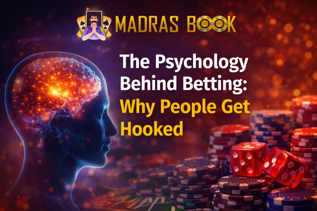 The psychology behind betting why people get hooked with Madras Book logo casino background